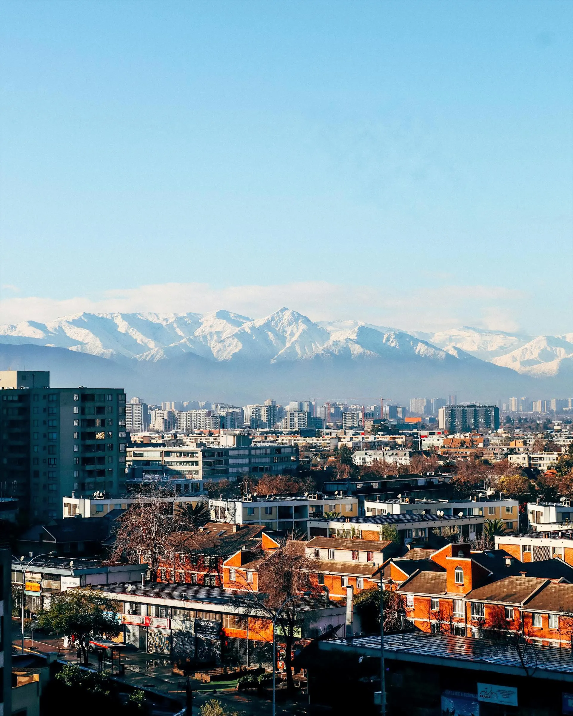 Santiago skyline with the Andes mountains in the background