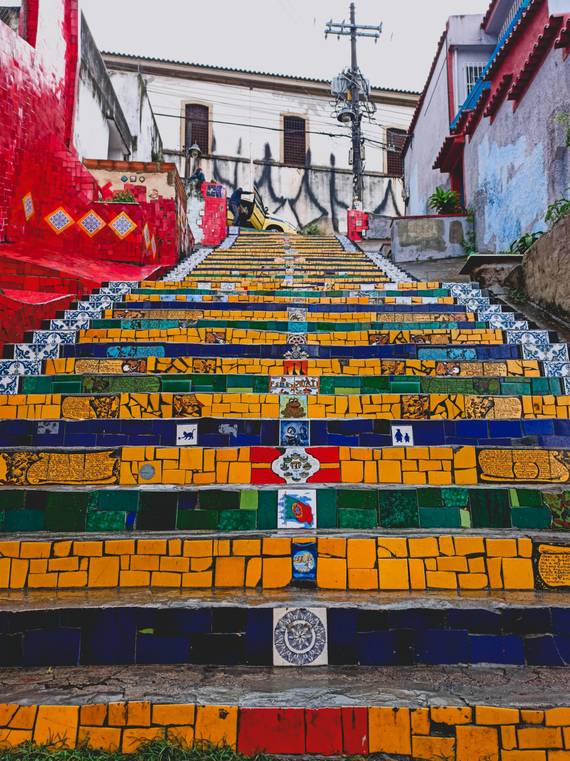 Selarón Steps in Lapa with colorful tiles and lively atmosphere