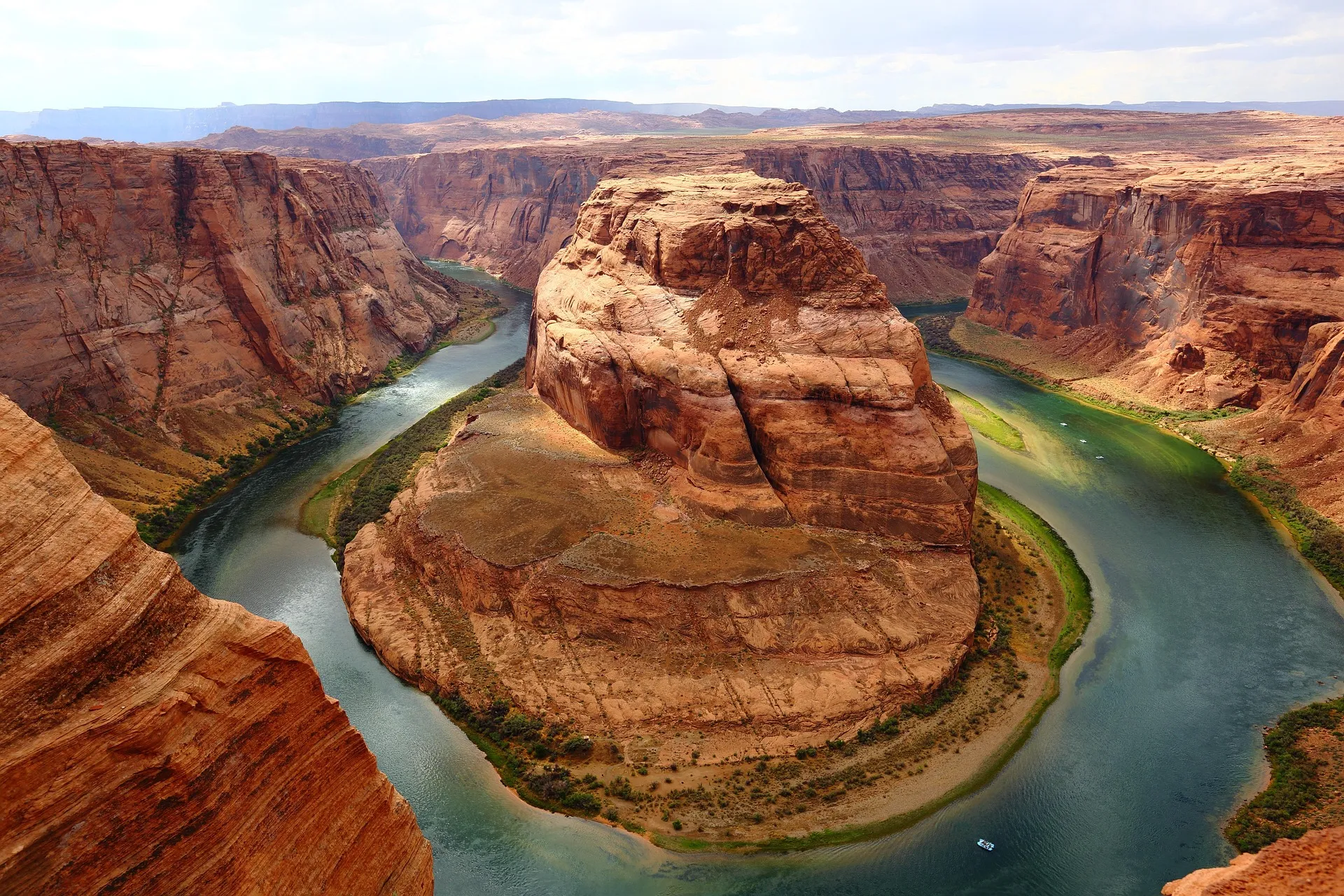Grand Canyon viewpoint at the South Rim with layered rock formations
