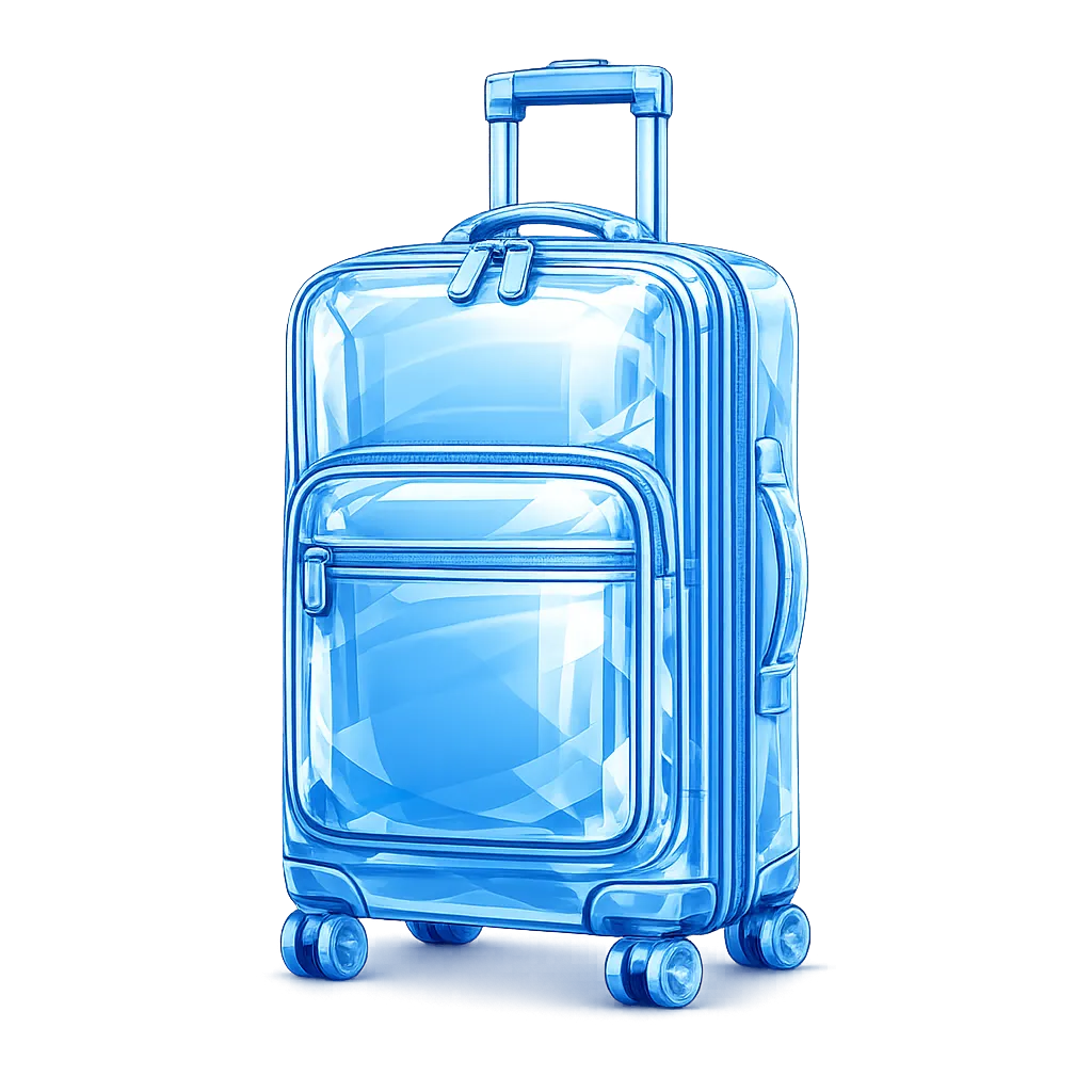 Blue suitcase icon representing secure luggage storage for travelers