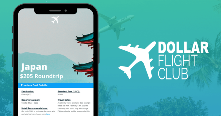Dollar Flight Club Review – scenic Santorini ocean view with white buildings and blue sea, representing affordable flight deals and dream vacation destinations