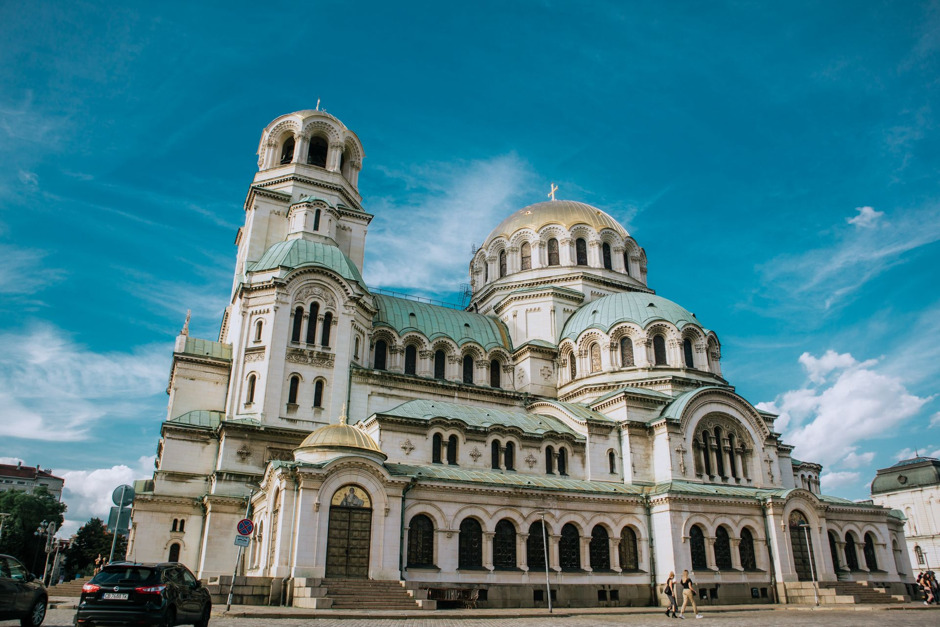 Alexander Nevsky Cathedral in Sofia under a blue sky — iconic landmark and travel destination in Bulgaria