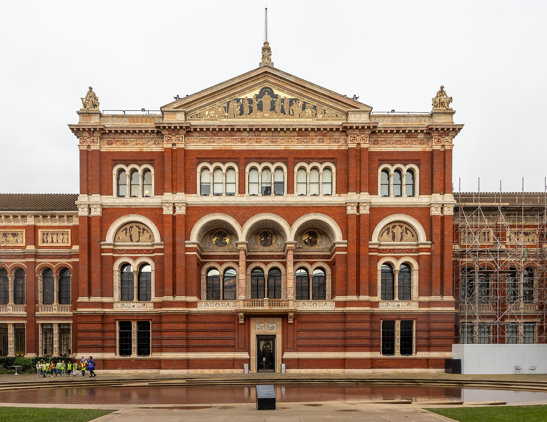 The Victoria and Albert Museum facade in South Kensington, London