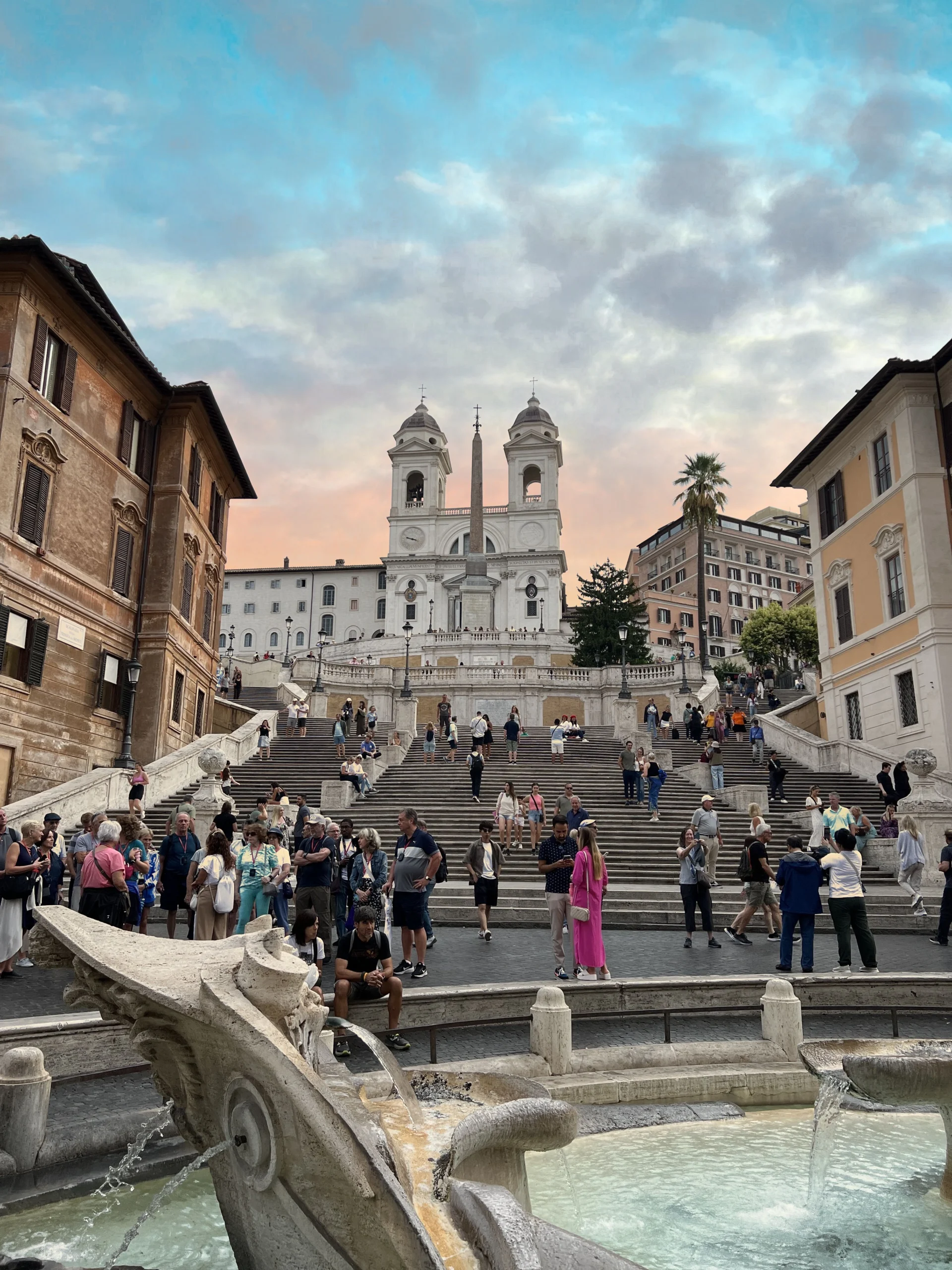 The Spanish Steps leading up to Trinita dei Monti, Rome